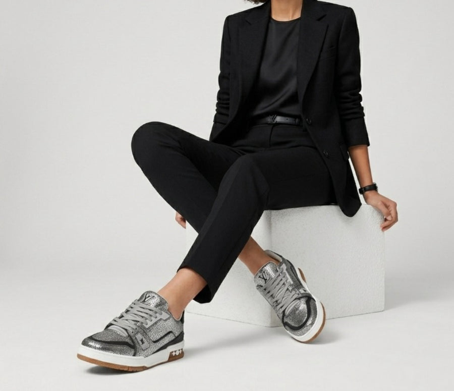 Tenis Lv Sneaker Plateado